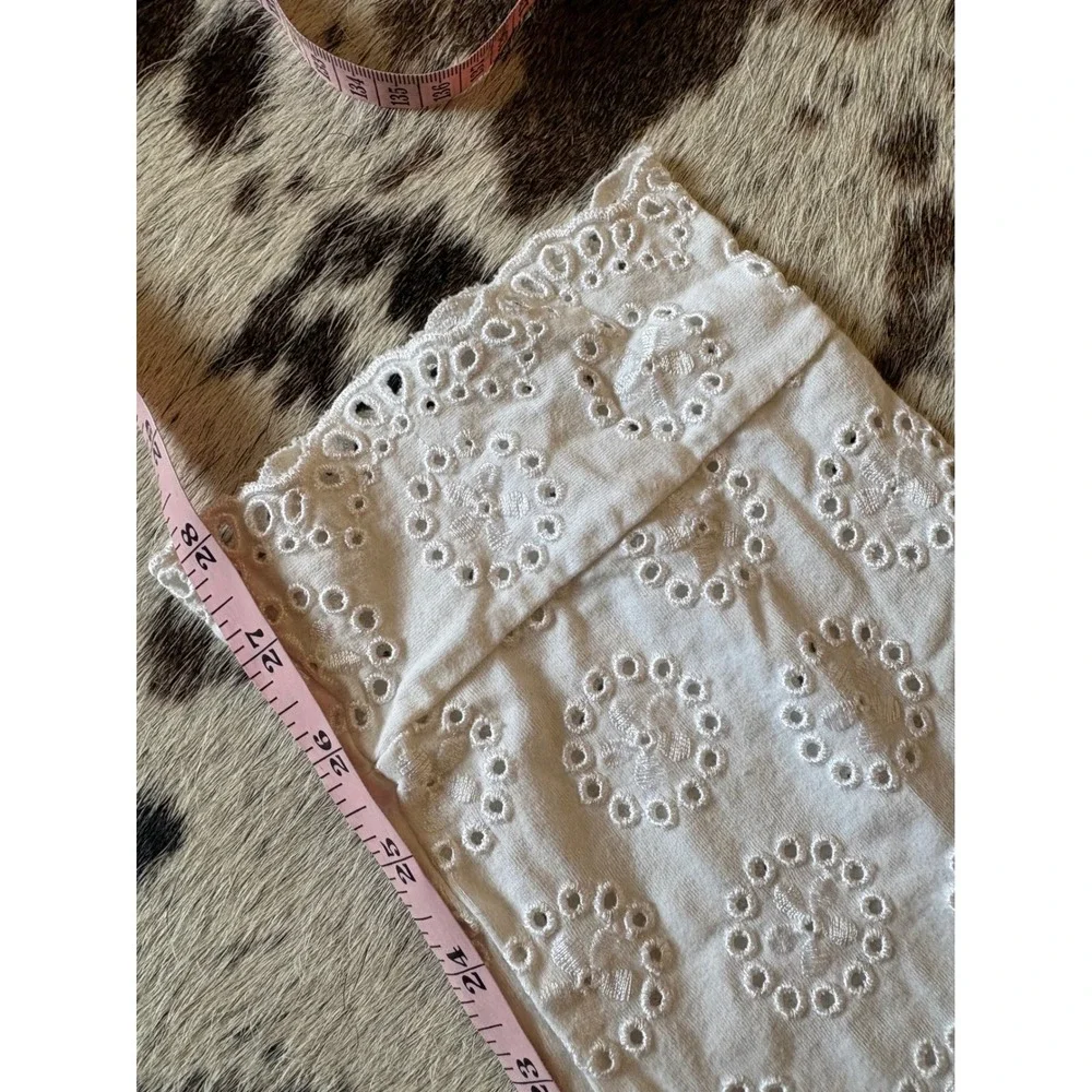 JOHNNY WAS White Eyelet Ayla Pants‎ Size Large Resort Wear